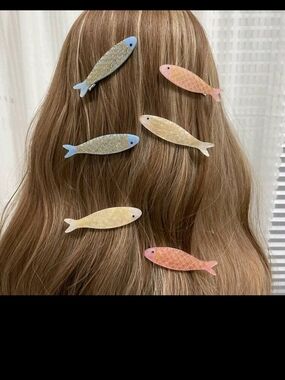 Colorful Fish Hair Clips - Blue, Pink, Cream Hair Clip